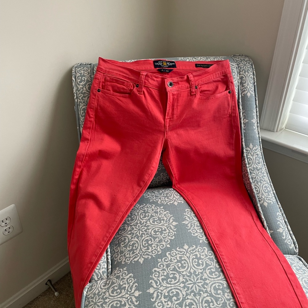 Lucky Brand Zoe Straight Crop Jeans size 8 in hot punch - Picture 2 of 4